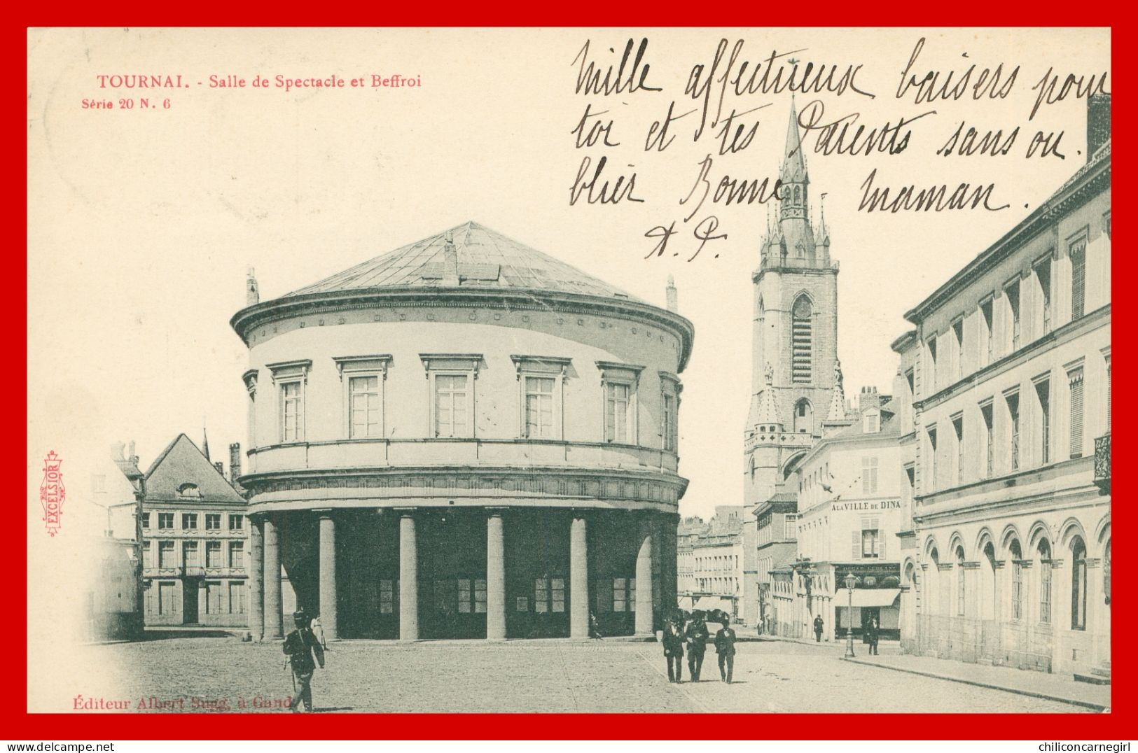 * TOURNAI - Salle De Spectacle Et Beffroi - Animée - Edit. ALBERT SUGG Série 20 N° 6 - 1906 - Doornik