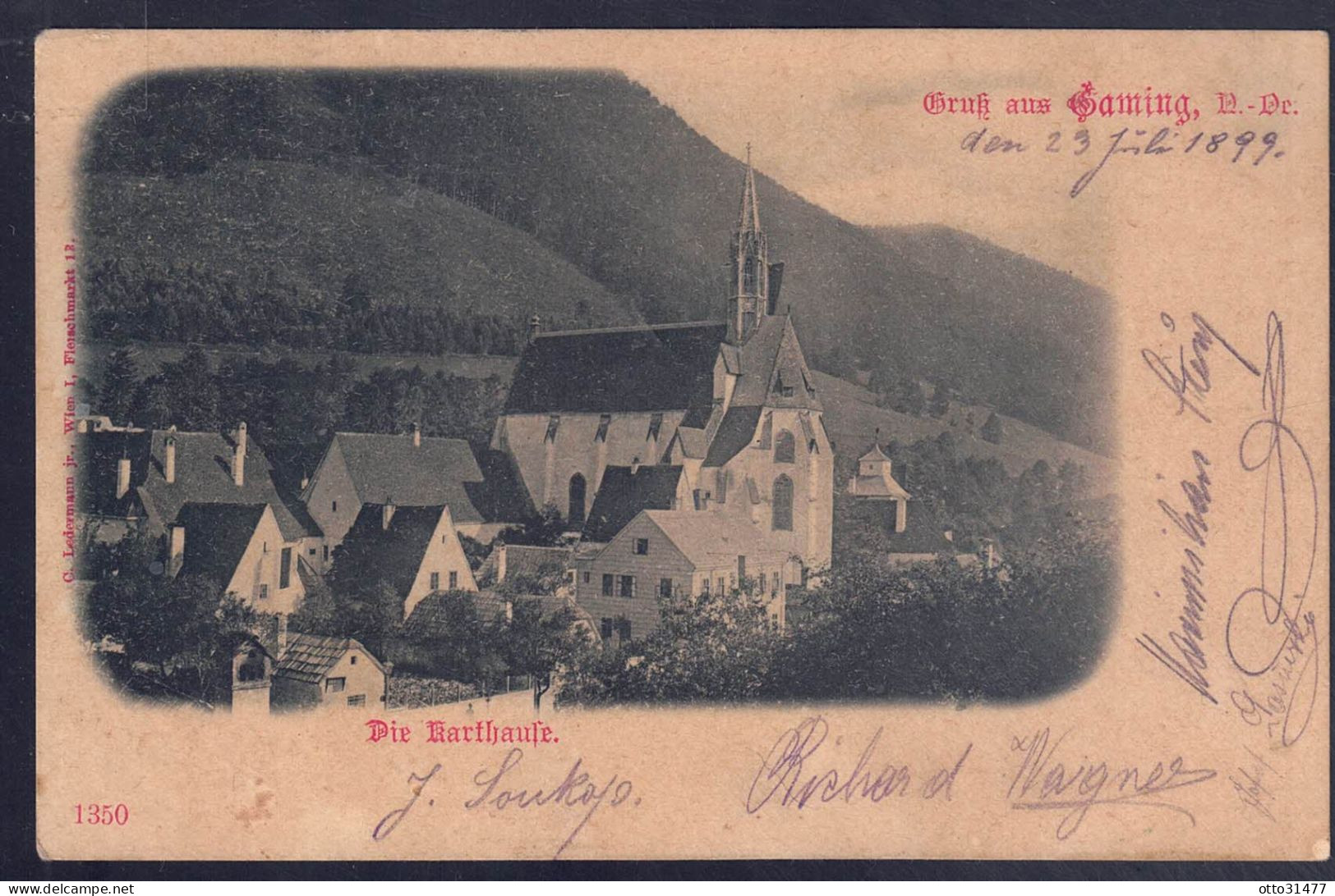 Österreich 1909 - Gruß Aus Gaming (Die Karthause) Nach Wien - Gaming