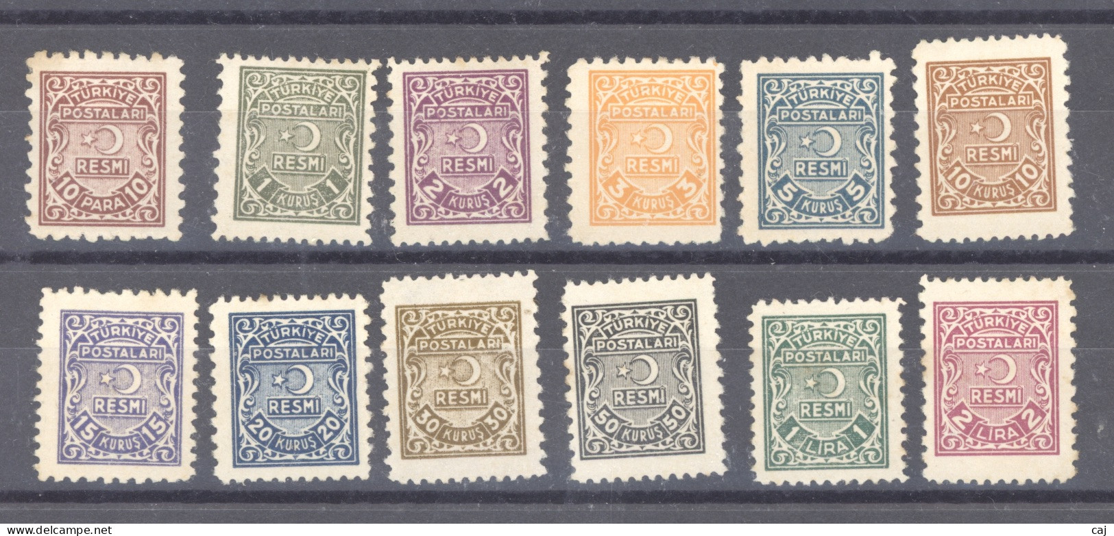 Turquie  -  Service  :  Yv  1-12  * - Timbres De Service