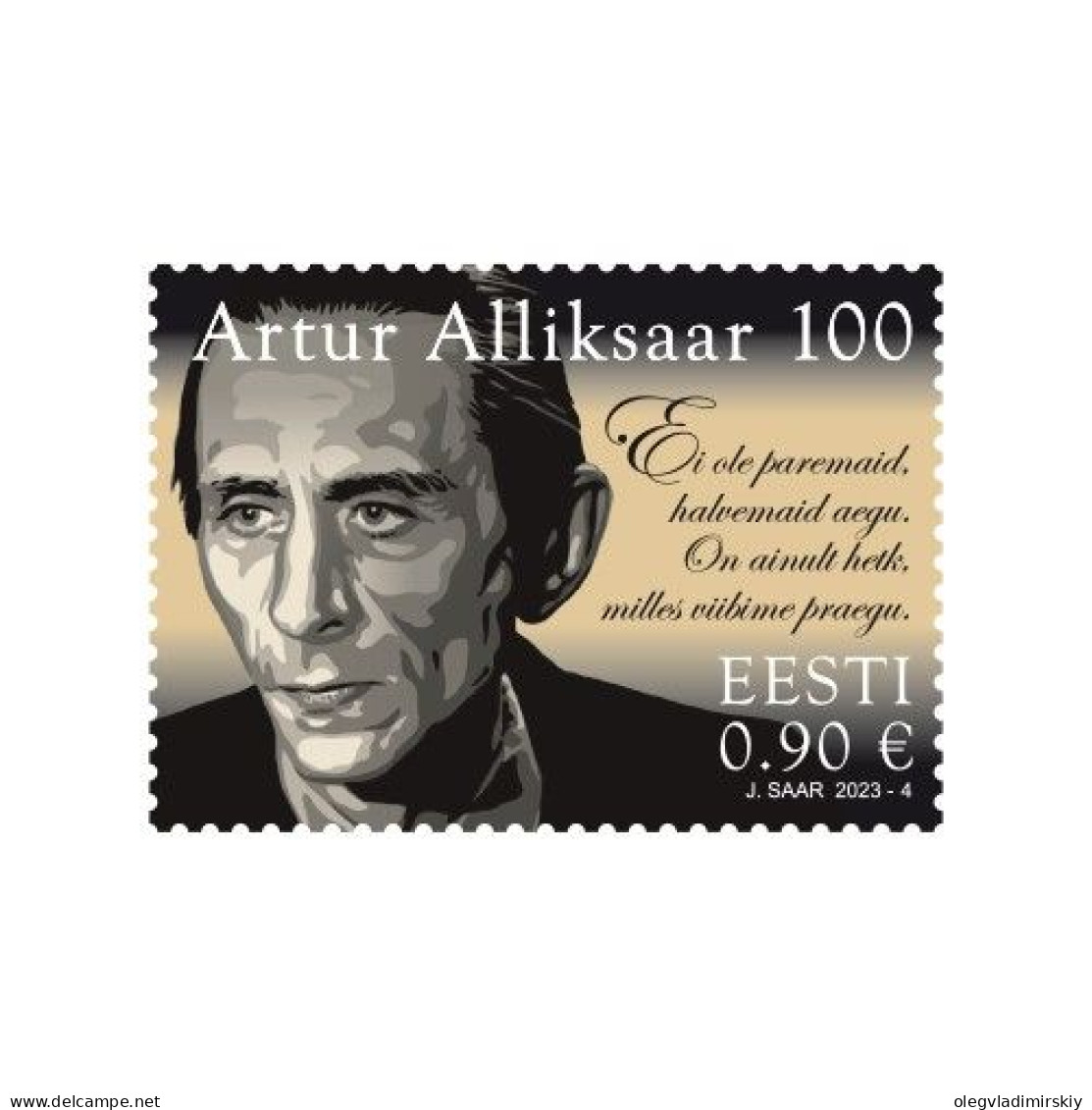 Estonia Estland 2023 Artur Alliksaar 100 Ann Stamp Mint - Ecrivains