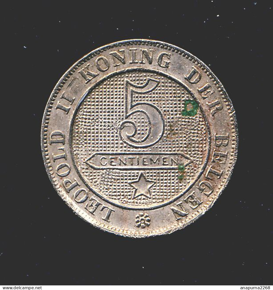 BELGIQUE .....5 CENTIMES    LEOPOLD  II   1895 LEGENDE FLAMANDE - 5 Centimes