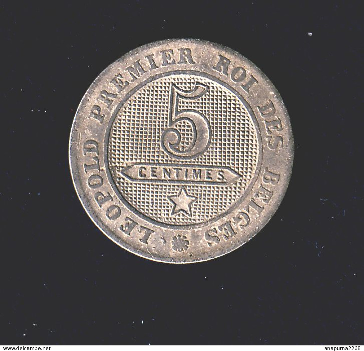 BELGIQUE .....5 CENTIMES    LEOPOLD PREMIER.... 1862 - 5 Cent