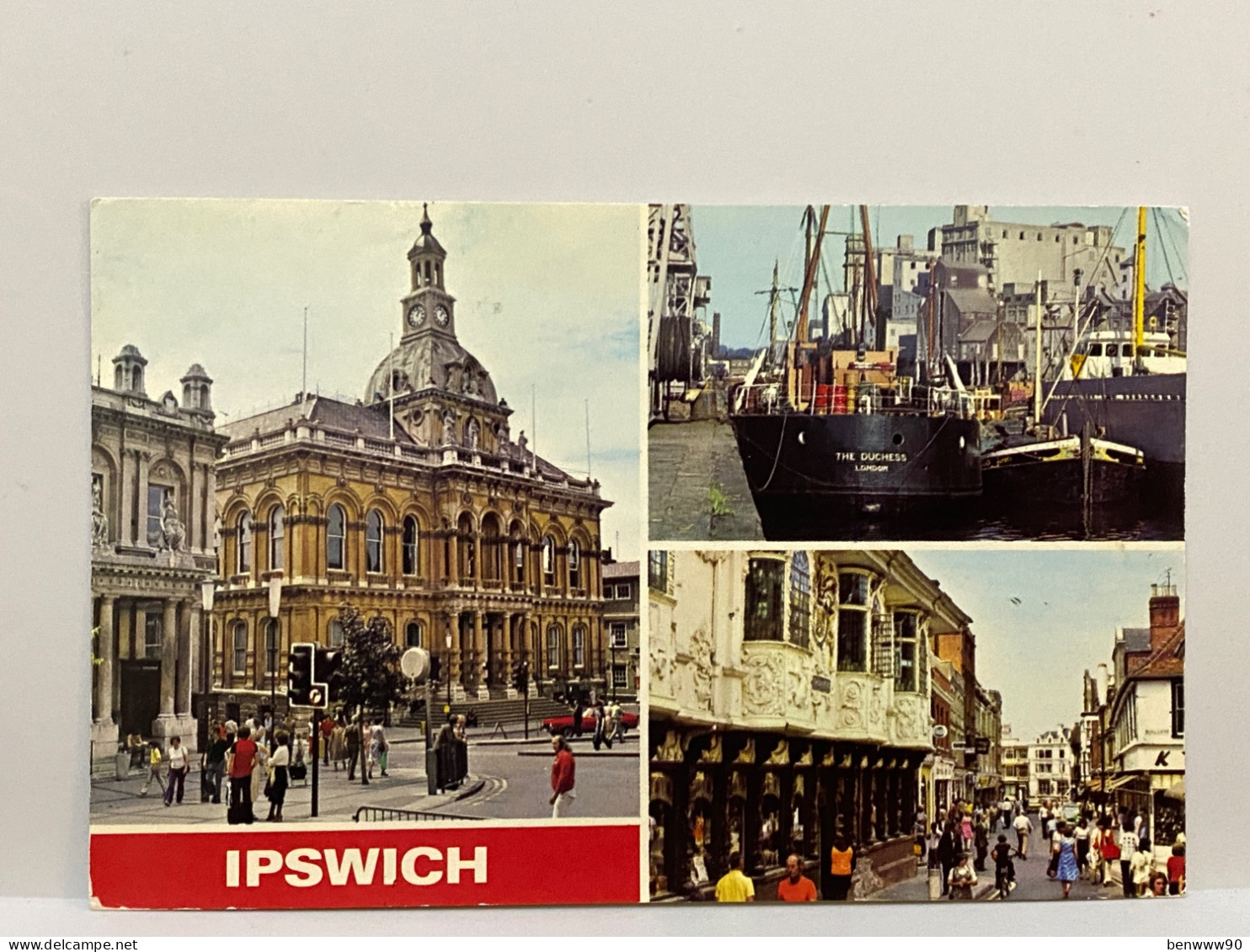 Town Hall, The Docks, Buttermarket And The Ancient House, Suffolk, Ipswich, Used Postcard - Ipswich