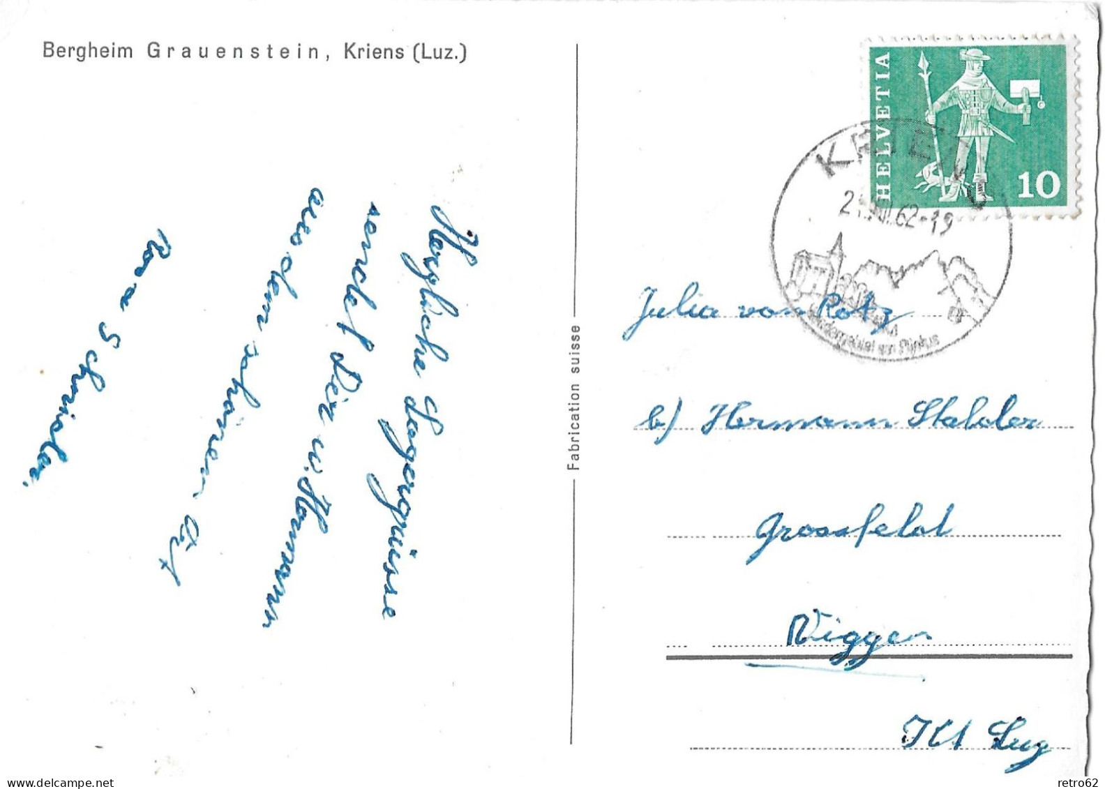 KRIENS ► Bergheim Grauenstein, Gäste Auf Der Terrasse Anno 1962 - Kriens