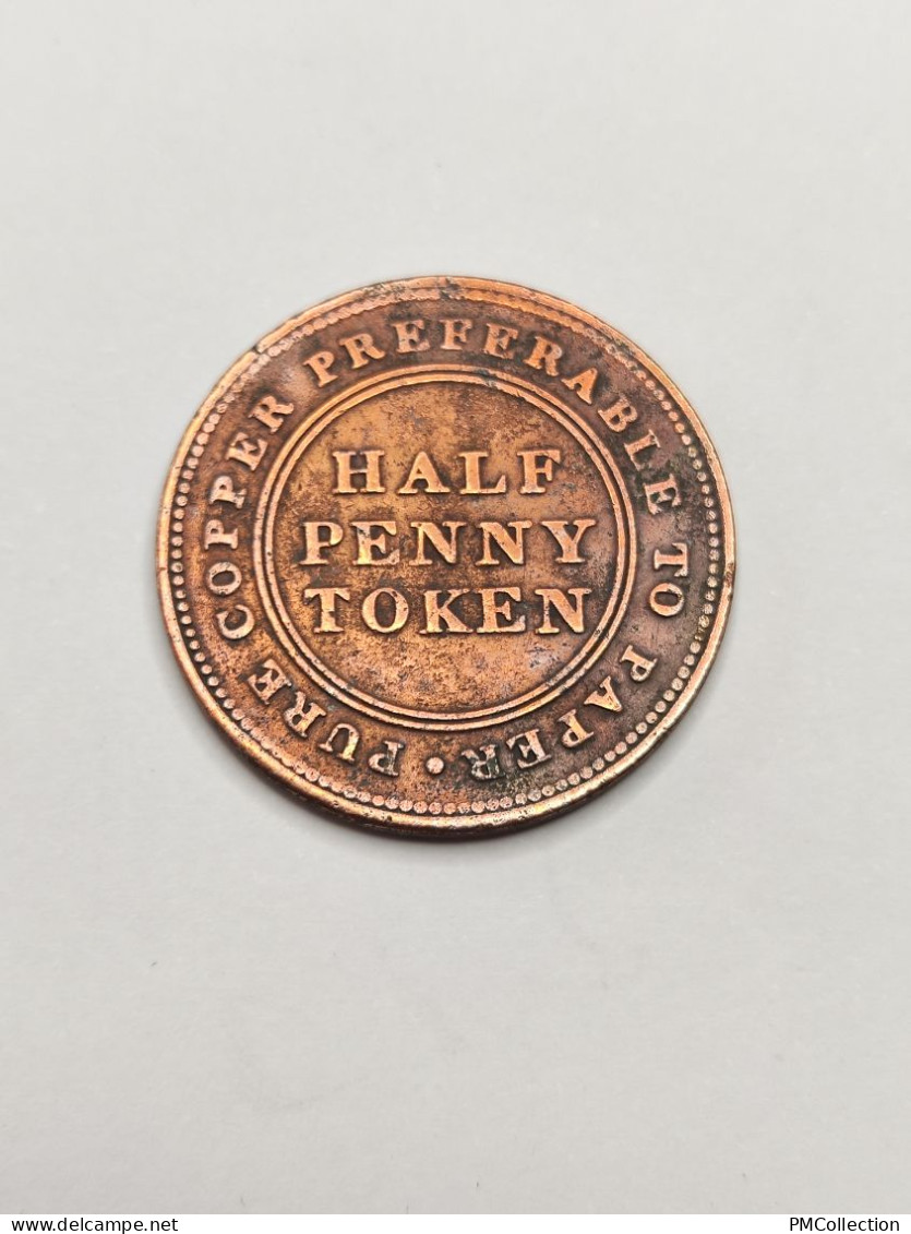 JETON HALF PENNY 1813 TRADE & NAVIGATION NOUVELLE ECOSSE ROYAUME UNI - Monétaires/De Nécessité