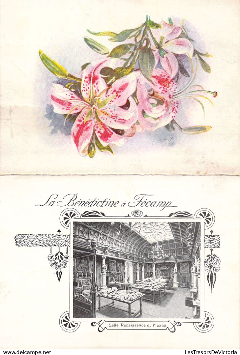 MENUS - La Benedictine à Fécamp - Fleur De Lys - Jeux De Billes - Carte Postale Ancienne - Menus