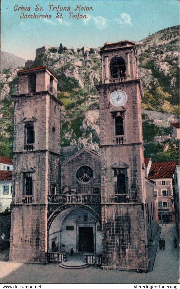 ! Alte Ansichtskarte Kirche, Dom, St. Trifon, Trifuna, Kotor, 1913 - Montenegro