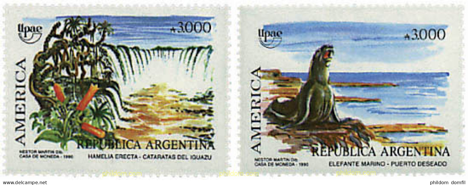 79699 MNH ARGENTINA 1990 AMERICA-UPAEP 1990 - EL MEDIO NATURAL QUE VIERON LOS DESCUBRIDORES - Usati