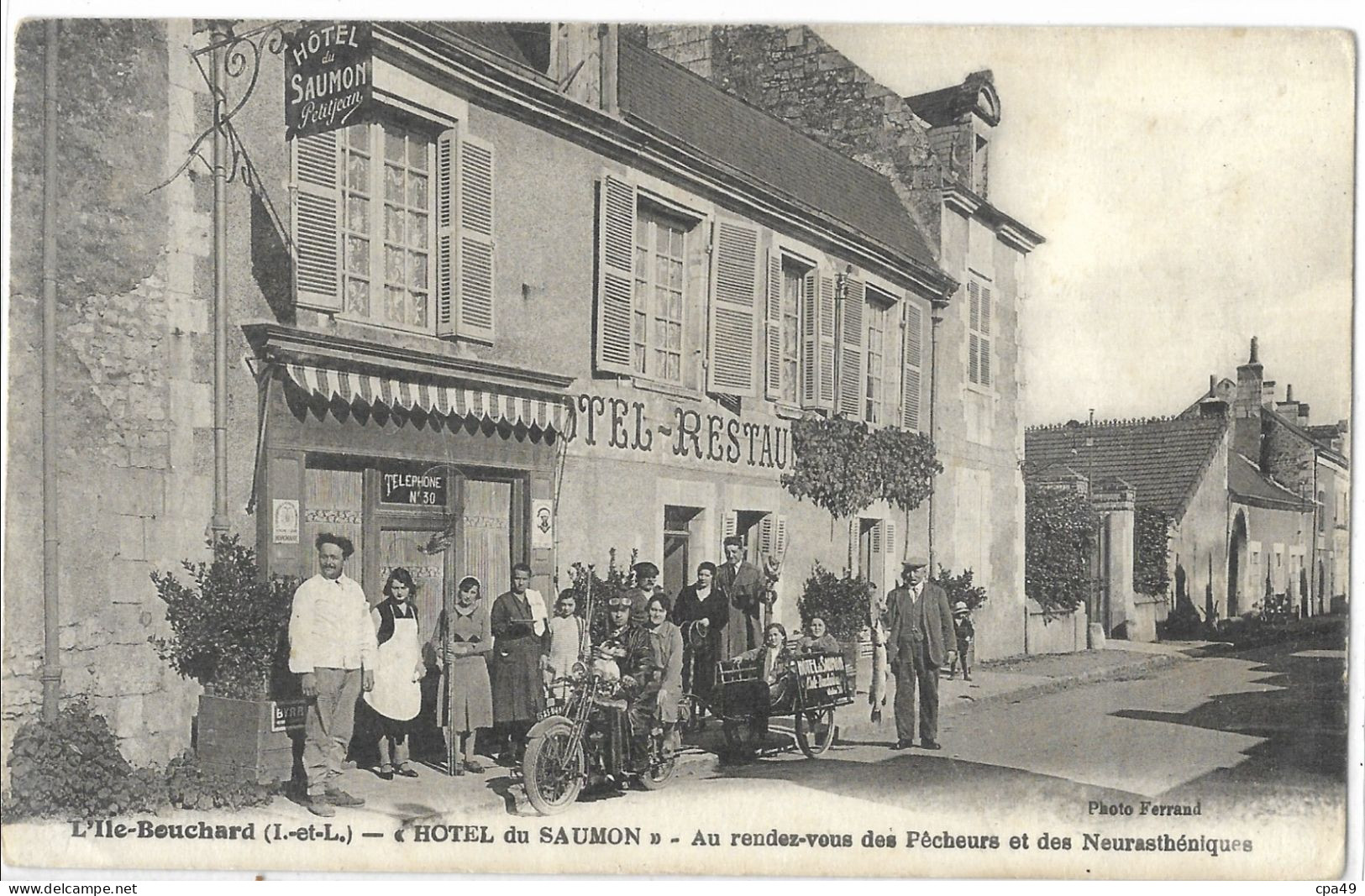 37   L' ILE - BOUCHARD    HOTEL  DU  SAUMON  AU  RENDEZ - VOUS  DES  PECHEURS ET  DES  NEURASTHENIQUES - L'Île-Bouchard