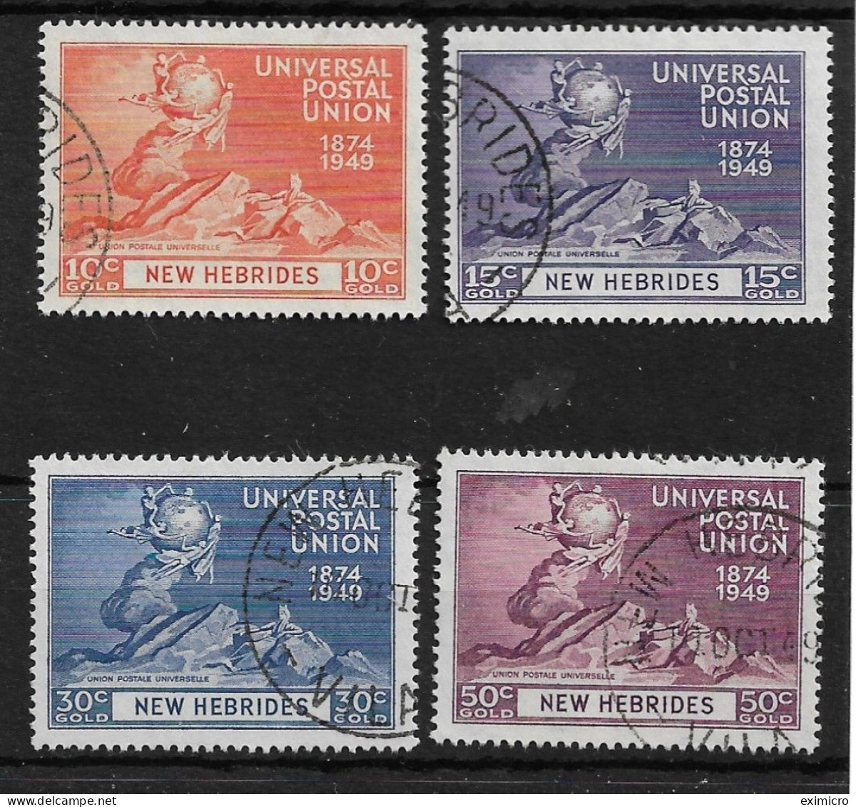 NEW HEBRIDES 1949 UPU SET FINE USED Cat £5.50 - Used Stamps