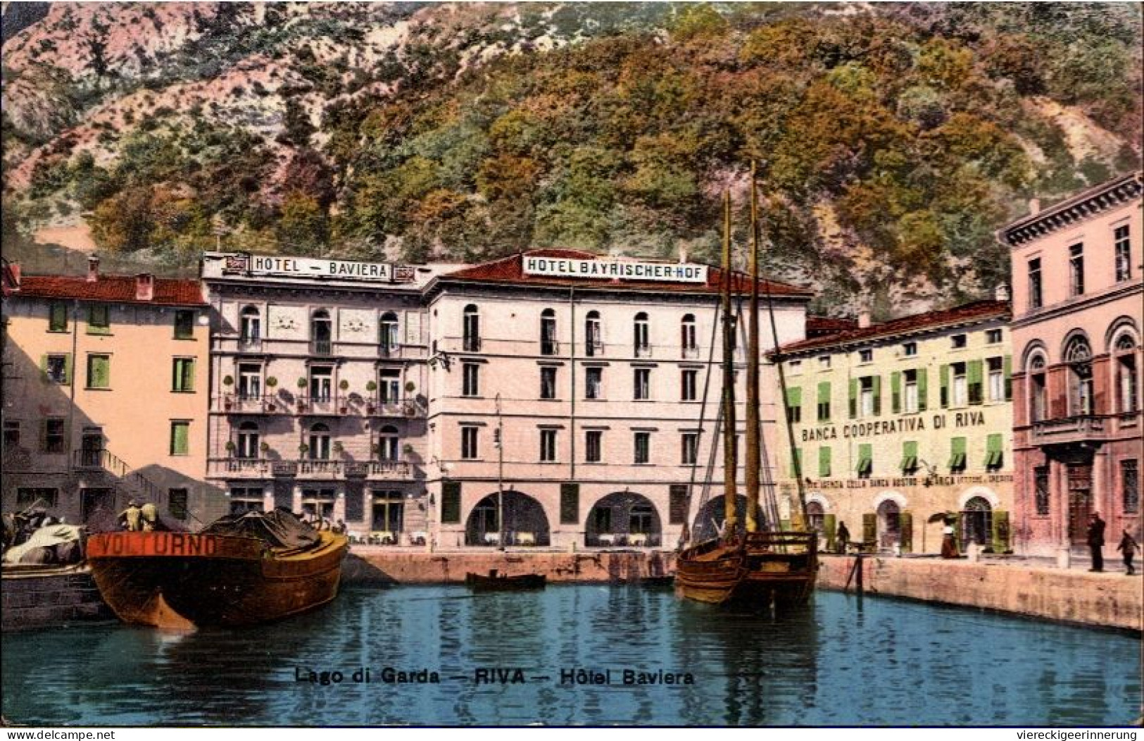 ! Alte Ansichtskarte Riva, Lago Di Garda, Hotel Baviera, Banca Cooperativa Di Riva - Other & Unclassified
