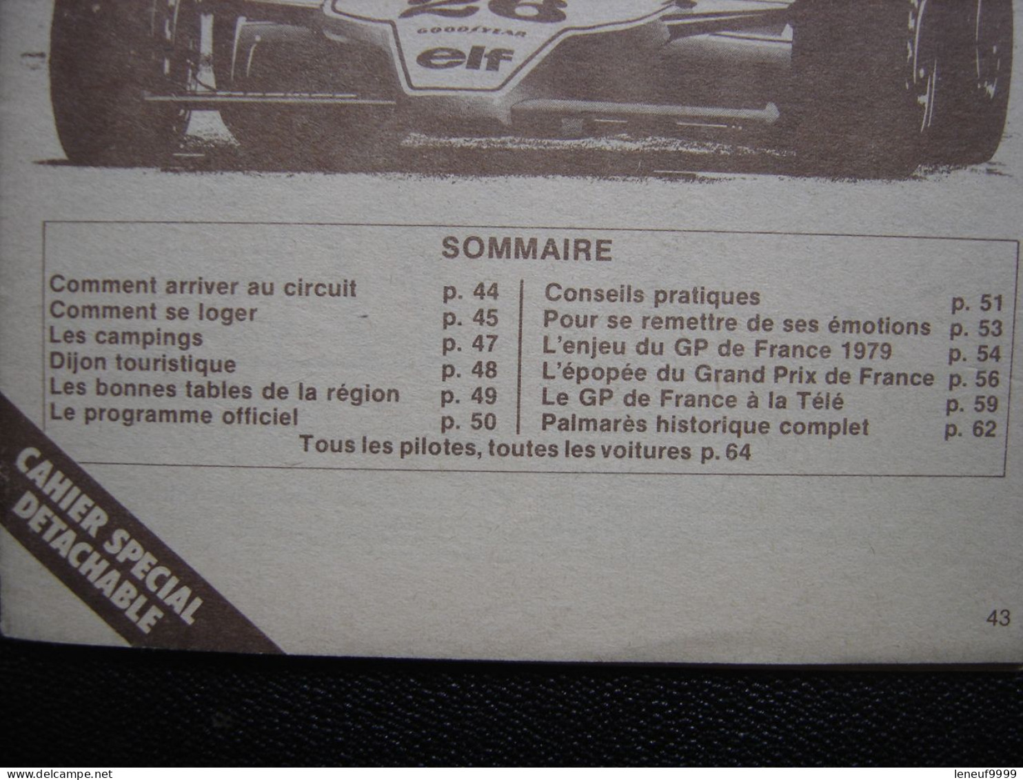 1979 Formule 1 Guide De Poche Du Grand Prix De France A Dijon Prenois - Voitures