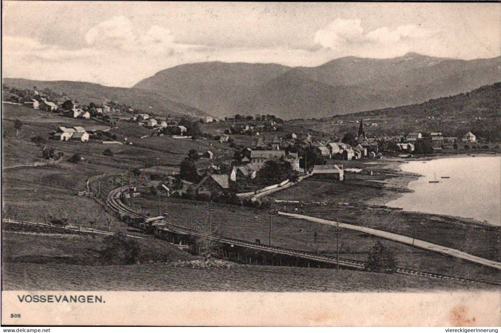 ! Alte Ansichtskarte Vossevangen, Eisenbahnstrecke, Norwegen, Norway - Norvegia