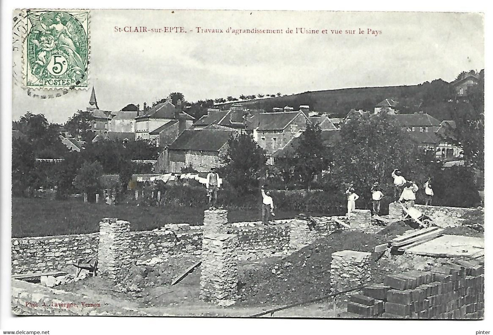 SAINT CLAIR SUR EPTE - Travaux D'agrandissement De L'Usine Et Vue Sur Le Pays - Saint-Clair-sur-Epte