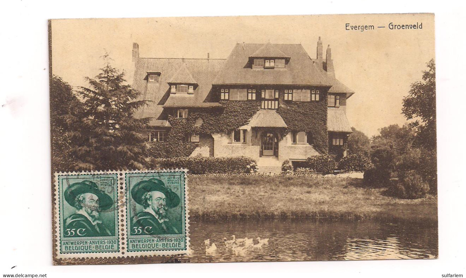 Carte Postale. EVERGEM. Groenveld. 1930. - Evergem