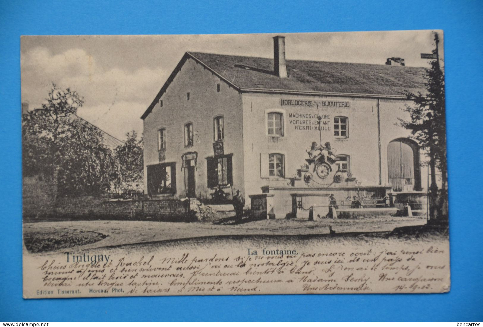 Tintigny 1902: La Fontaine Animée Avec Vue Sur L'Horlogerie-Bijouterie - Tintigny