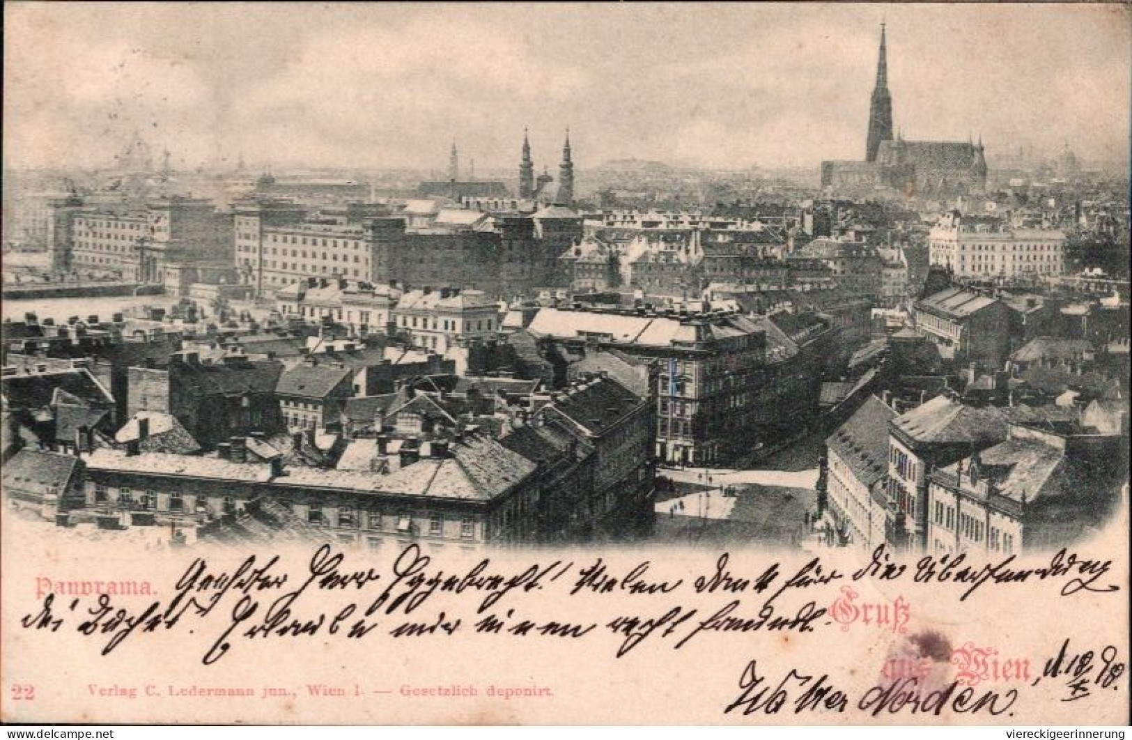 ! Alte Ansichtskarte Gruß Aus Wien, Panorama, 1898, Österreich - Wien Mitte