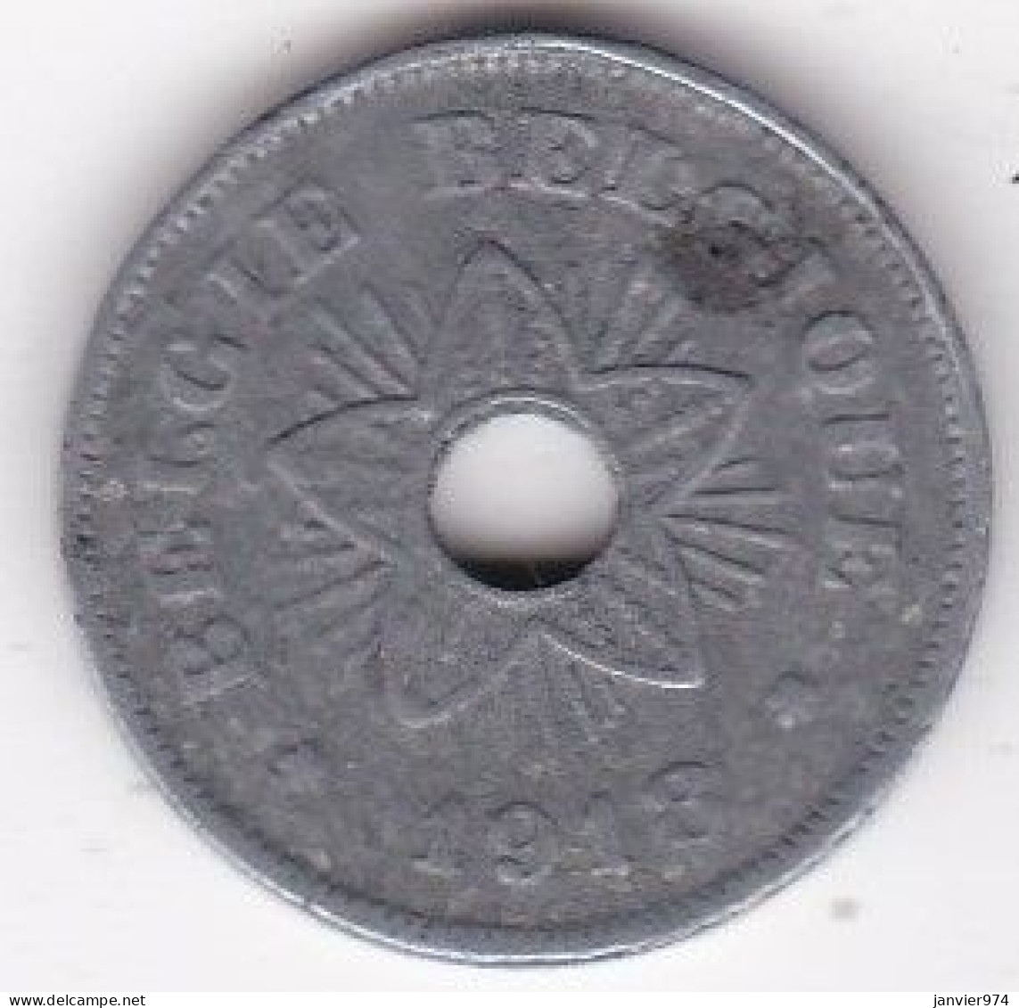 Belgique 50 Centimes 1918,  Albert Ier – Occupation, En Zinc , KM# 83 - Occupation Allemande 1915-1918