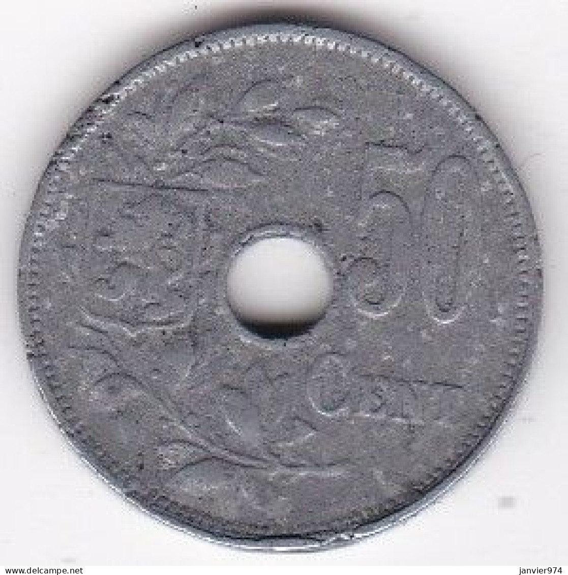 Belgique 50 Centimes 1918,  Albert Ier – Occupation, En Zinc , KM# 83 - Occupation Allemande 1915-1918