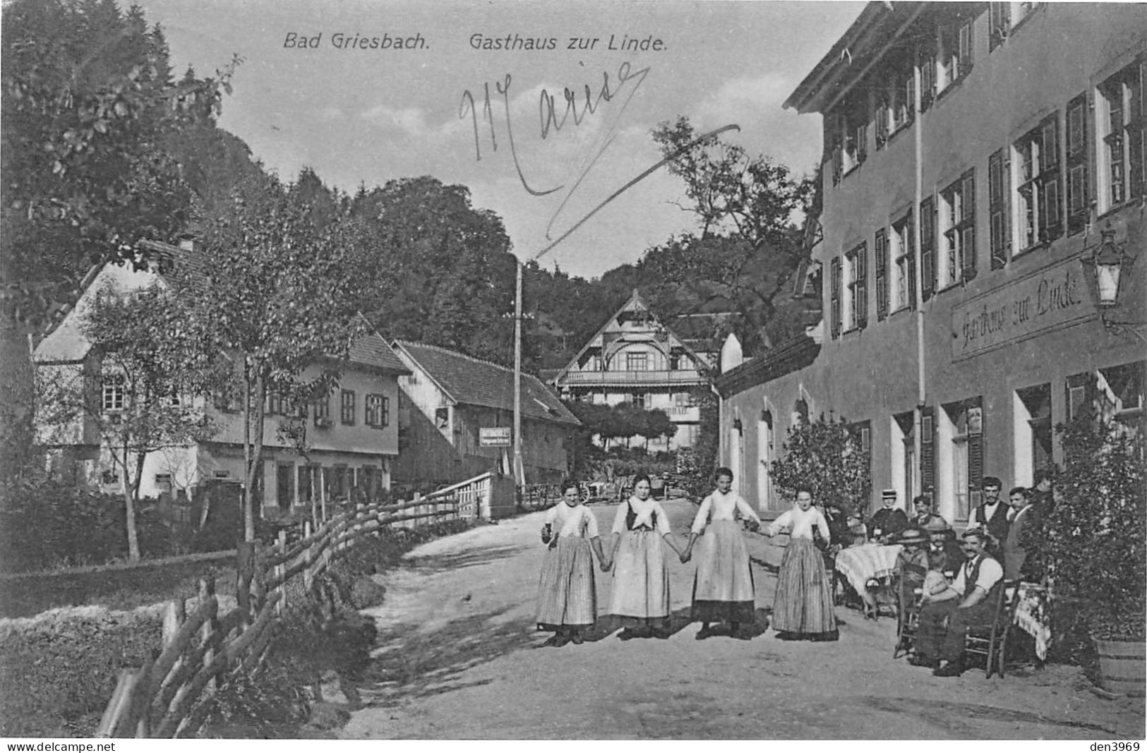 Allemagne - BAD GRIESBACH - Gasthaus Zur Linde - Voyagé 1909 (voir Les 2 Scans) - Bad Peterstal-Griesbach