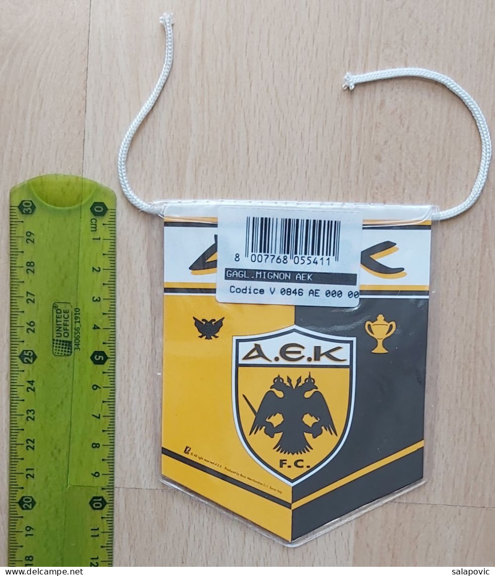 FC AEK Athens - Greece Football Club SOCCER, FUTBOL, CALCIO PENNANT, SPORTS FLAG ZS 3/17 - Kleding, Souvenirs & Andere