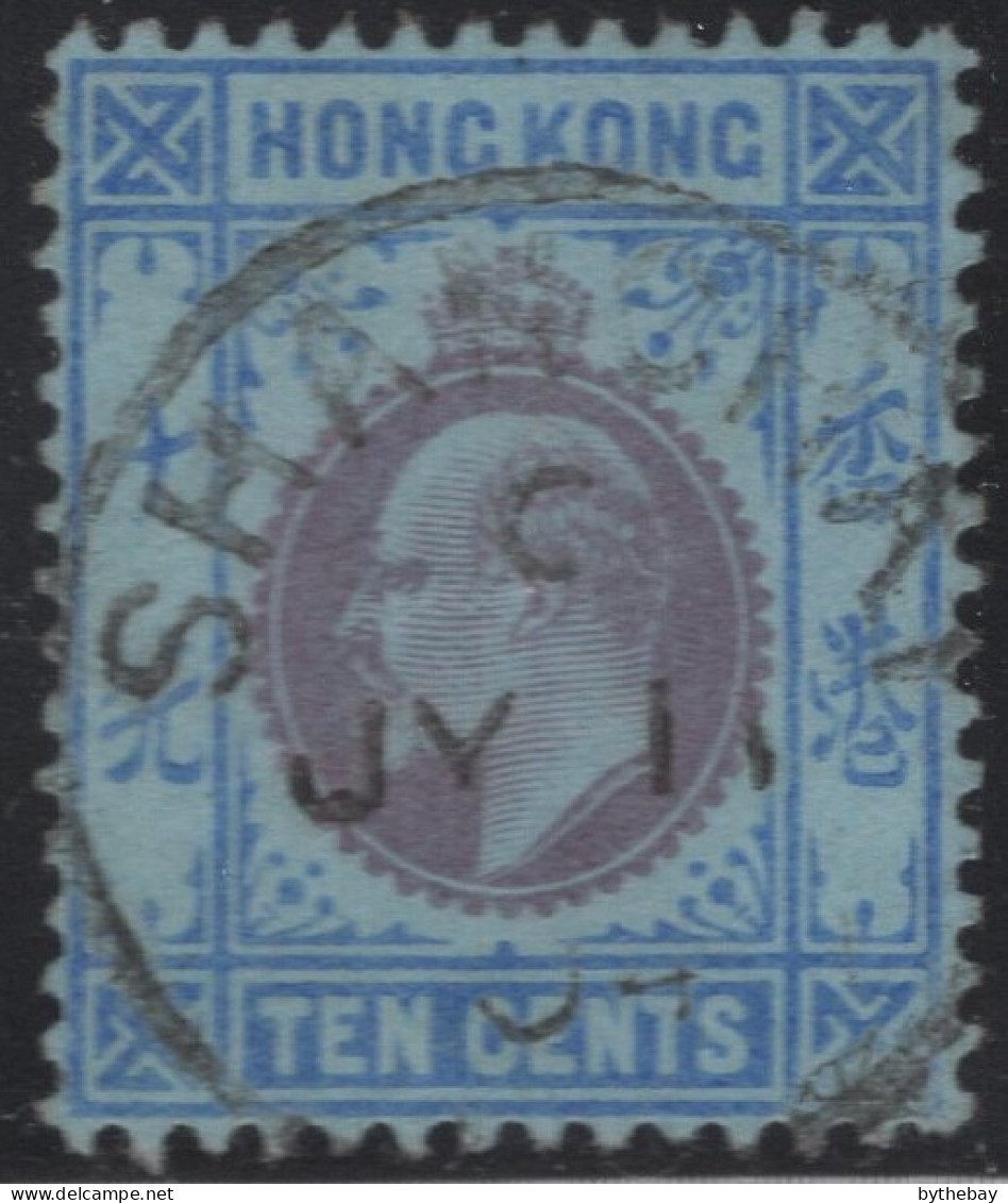 Hong Kong 1903 Used Sc 76 10c Edward VII Shanghai Cancel - Oblitérés