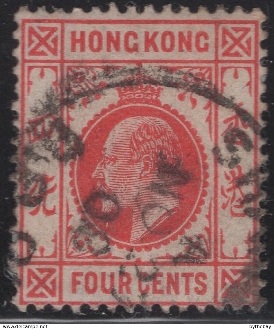 Hong Kong 1904-11 Used Sc 90 4c Edward VII Shanghai B.P.O. Cancel - Oblitérés