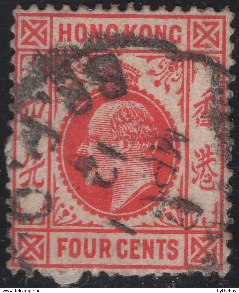 Hong Kong 1904-11 Used Sc 90 4c Edward VII Shanghai Br.P.O. Cancel - Gebraucht