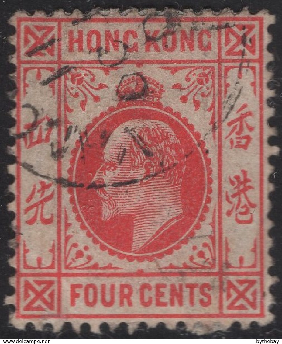 Hong Kong 1904-11 Used Sc 90 4c Edward VII - Usados