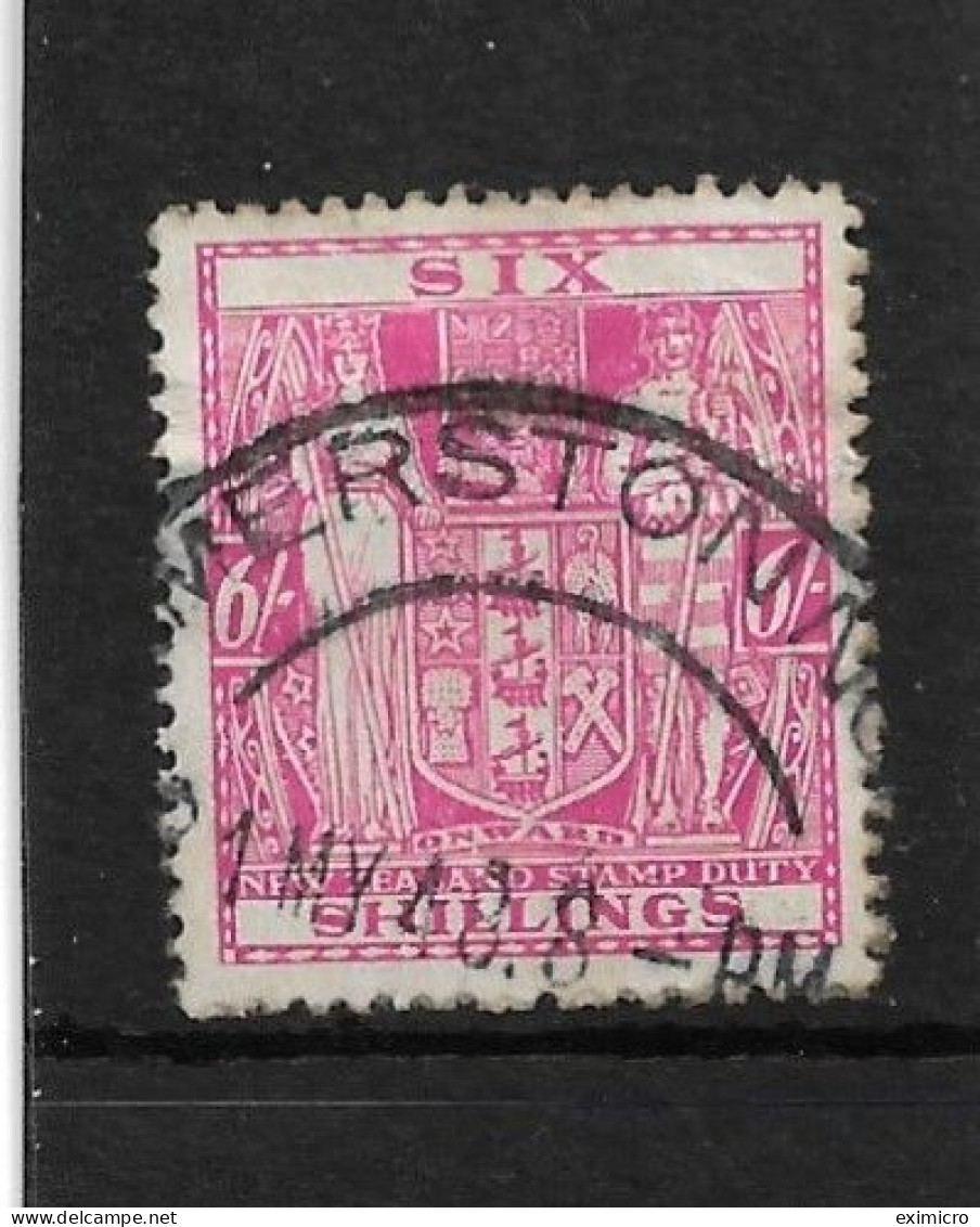 NEW ZEALAND 1940 - 1958 6s POSTAL FISCAL SG F196 FINE USED Cat £5 - Fiscaux-postaux