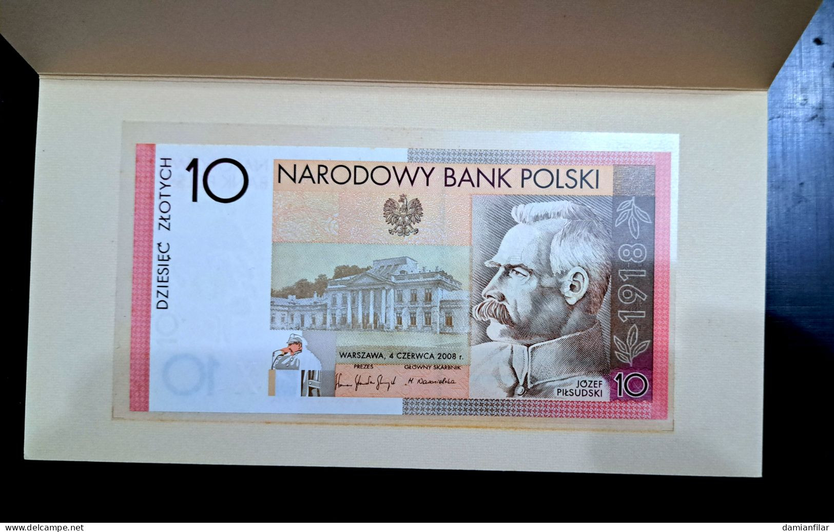 Polish Collectors Banknote Nr2 (2008r) 10zł Józef Piłsudski Independence - Polonia