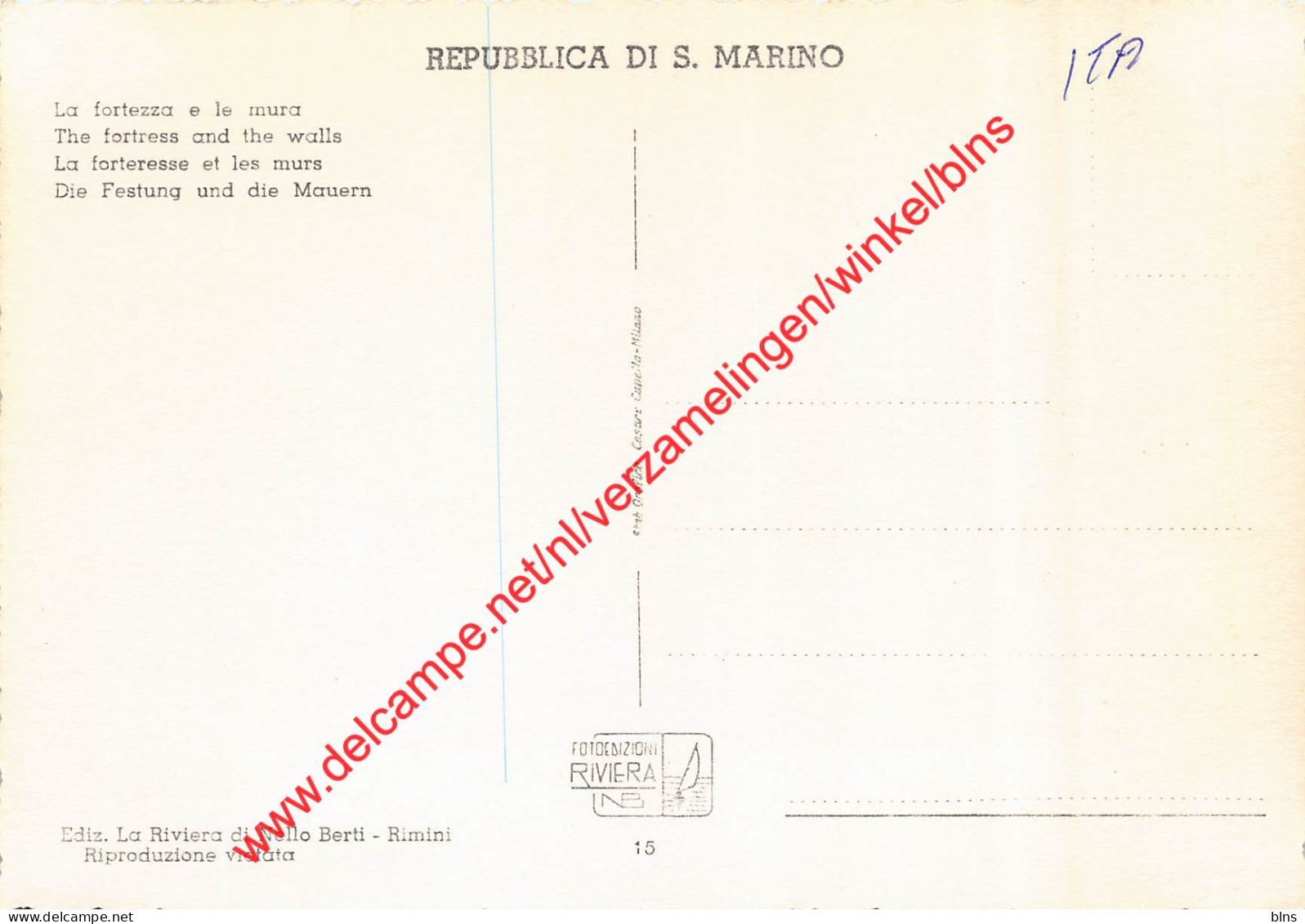 La Fortezza E Le Mura - Republic Of San Marino - Repubblica Di San Marino - San Marino