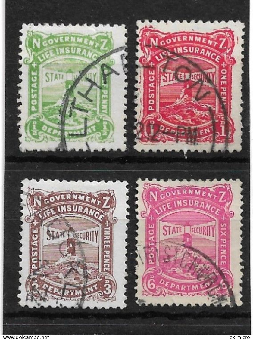NEW ZEALAND 1944 - 1947 LIFE INSURANCE ½d, 1d, 3d, 6d SG L37, L38, L40, L41 FINE USED Cat £114 - Used Stamps