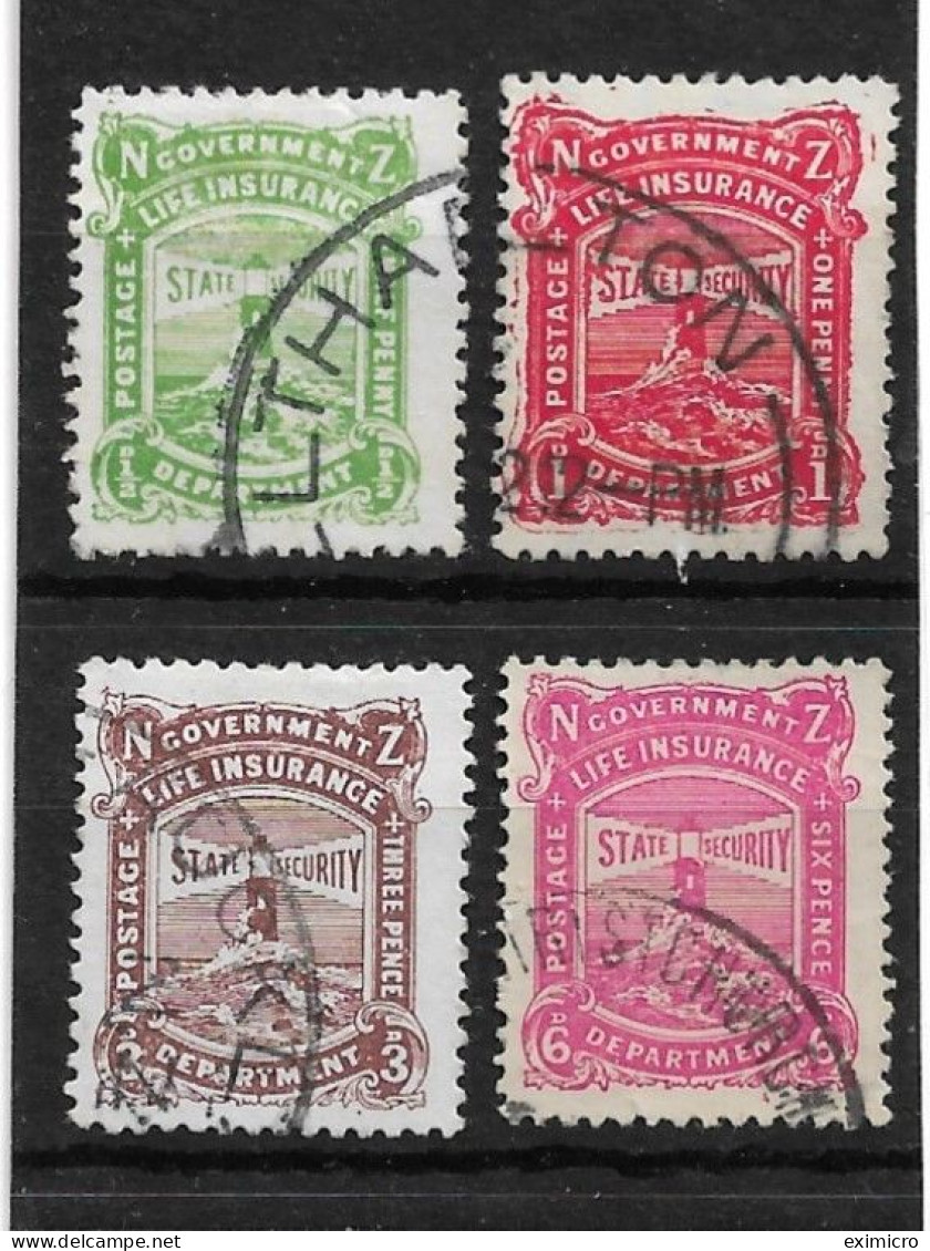 NEW ZEALAND 1944 - 1947 LIFE INSURANCE ½d, 1d, 3d, 6d SG L37, L38, L40, L41 FINE USED Cat £114 - Usati