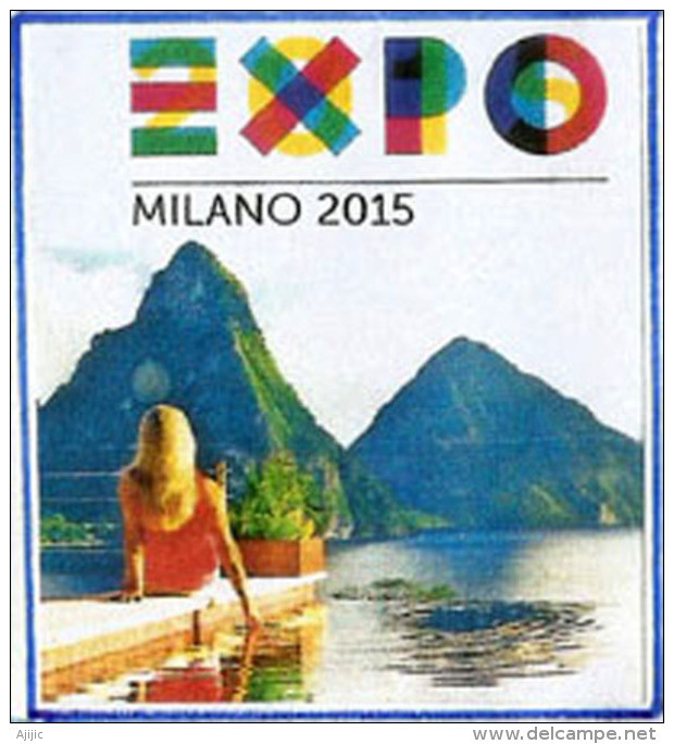 SAINT LUCIA.(Caraïbes) EXPO UNIVERSELLE MILAN 2015. Belle Lettre Du Pavillon 2 Pitons,avec Tampon Officiel De L'EXPO - 2015 – Milaan (Italië)