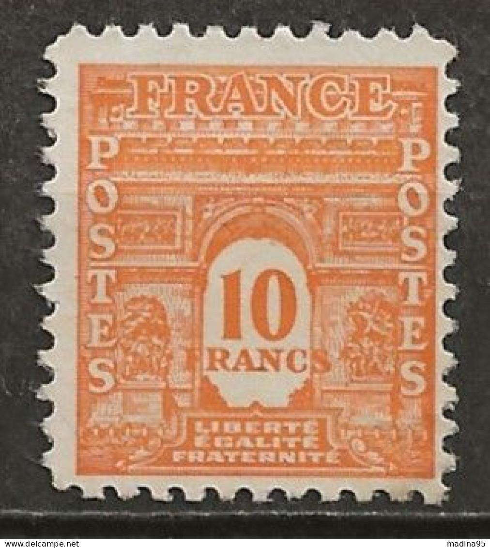 FRANCE: (*), N° YT 629, Nsg, TB - 1944-45 Arc De Triomphe