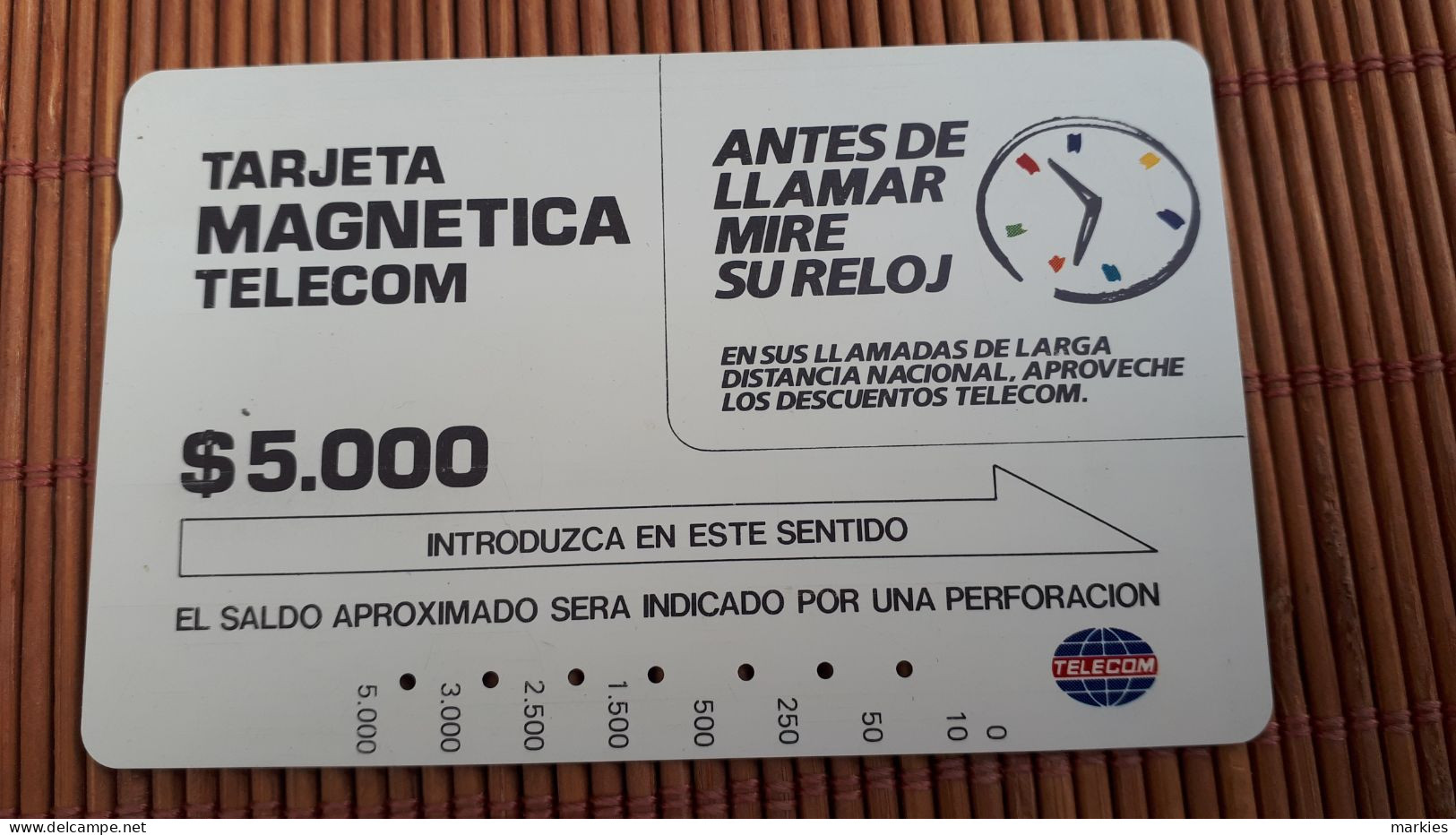 Phonecard Colombia 5.000 Tarjeta Magnetica Used Rare - Kolumbien