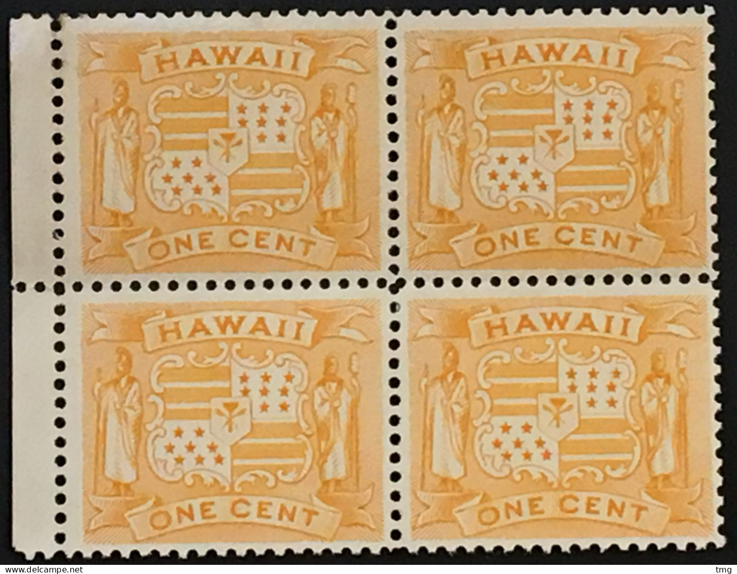 Hawai Hawaii 1894 YT 63 Bloc De 4 Neuf Sans Gomme 1c Orange (côte Détachés 8 Euros) – Nys - Hawaï