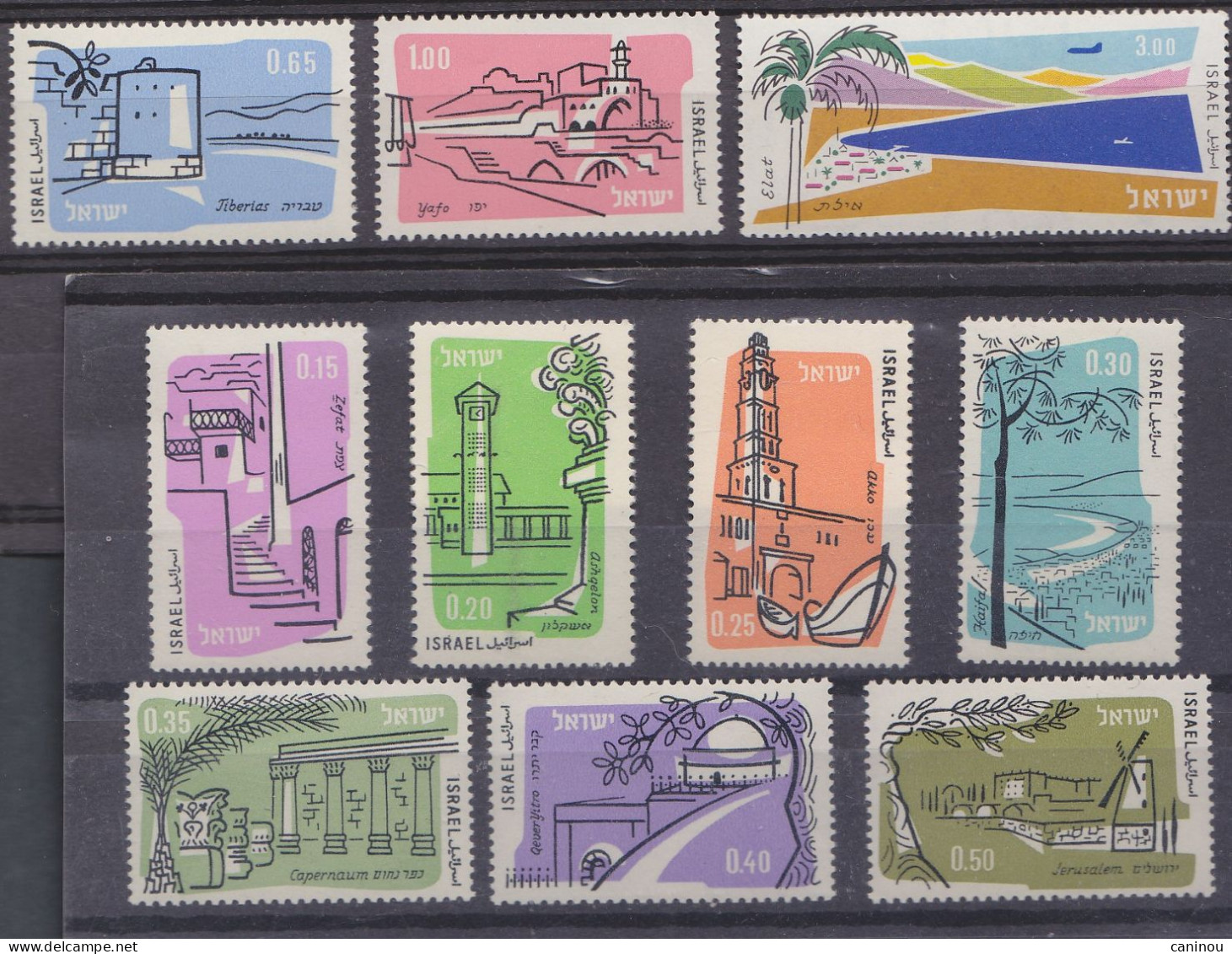 ISRAEL   Y & T PA 18-27  OISEAUX  1960 NEUFS SANS CHARNIERES SANS TABS - Airmail