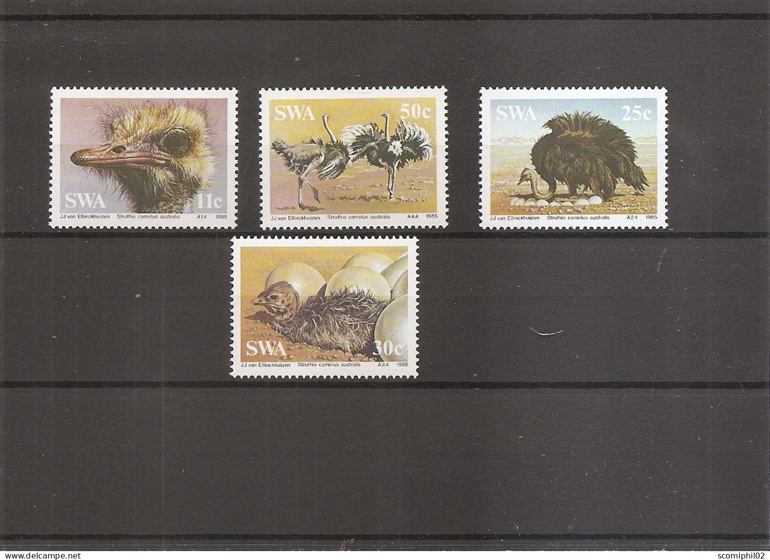 Autruches ( 523/526 XXX -MNH - Du Sud-Ouest Africain ) - Straussen- Und Laufvögel