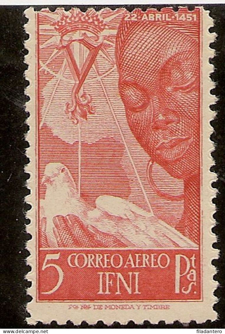 COLONIAS   SIDI IFNI   Edifil 72* Mh  Día Del Sello  5 Pesetas Rojo 1951  NL1534 - Ifni