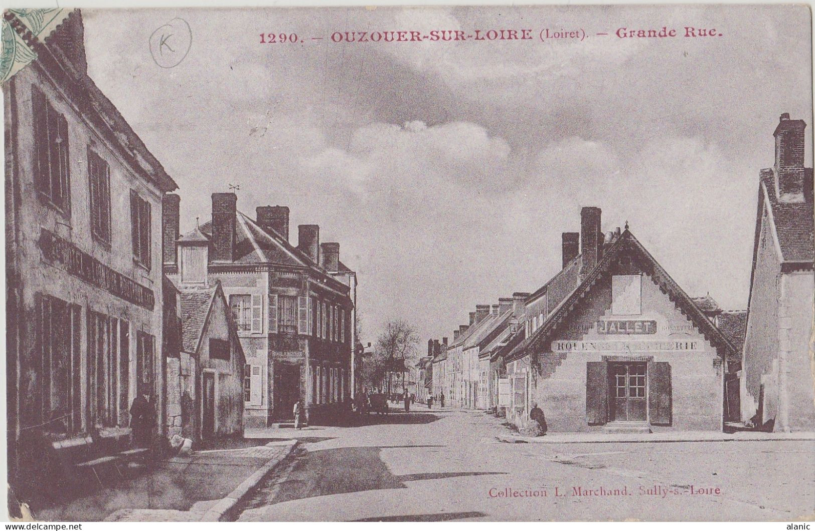 CPA-45-OUZOUER-SUR-LOIRE .OUZOUER-SUR-LOIRE  -LA GRANDE RUE Circulée - Ouzouer Sur Loire