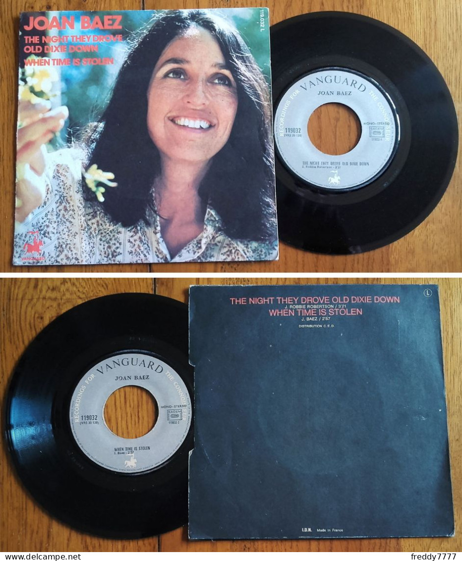 RARE French SP 45t RPM (7") JOAN BAEZ «The Night They Drove Old Dixie Down» (1971) - Country Y Folk