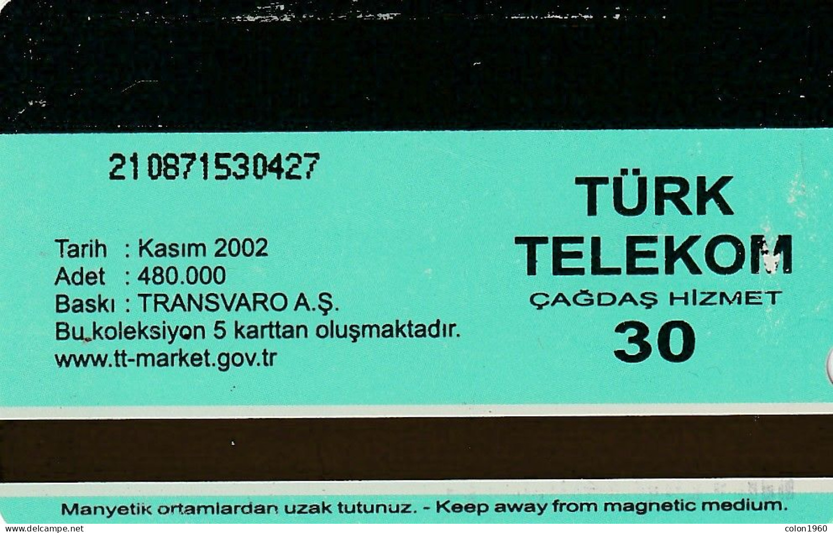 TURQUIA. TR-TT-N-0264. Mugla Fethiye. 30U. 2002-11. (022). - Türkei