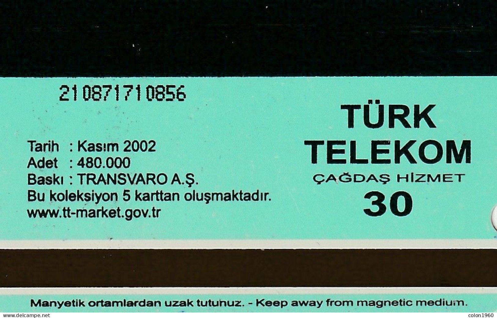 TURQUIA. TR-TT-N-0262. Mugla Dalyan. 30U. 2002-11. (024) - Türkei