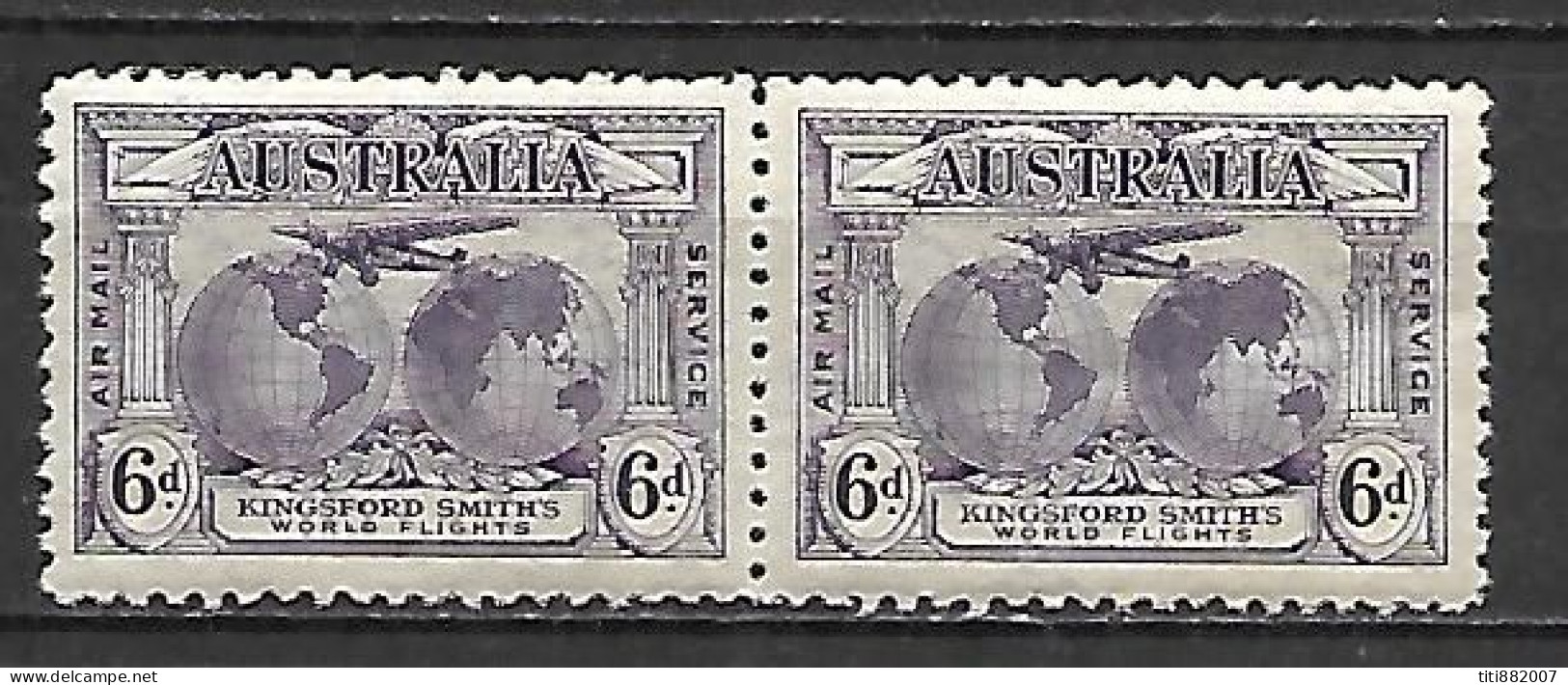 AUSTRALIE   -    Aéros  -    1931.   Y&T N° 3 **  En  Paire.  . Avion - Nuovi