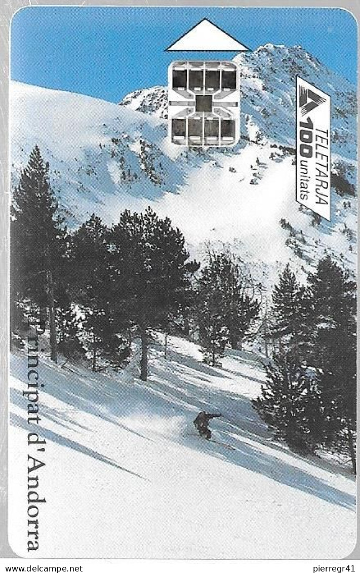 CARTE-PUCE-ANDORRE-100U-AND87-SC7-04/98-TOURISME De NEIGE-10000Ex-Utilisé-TBE - Andorre