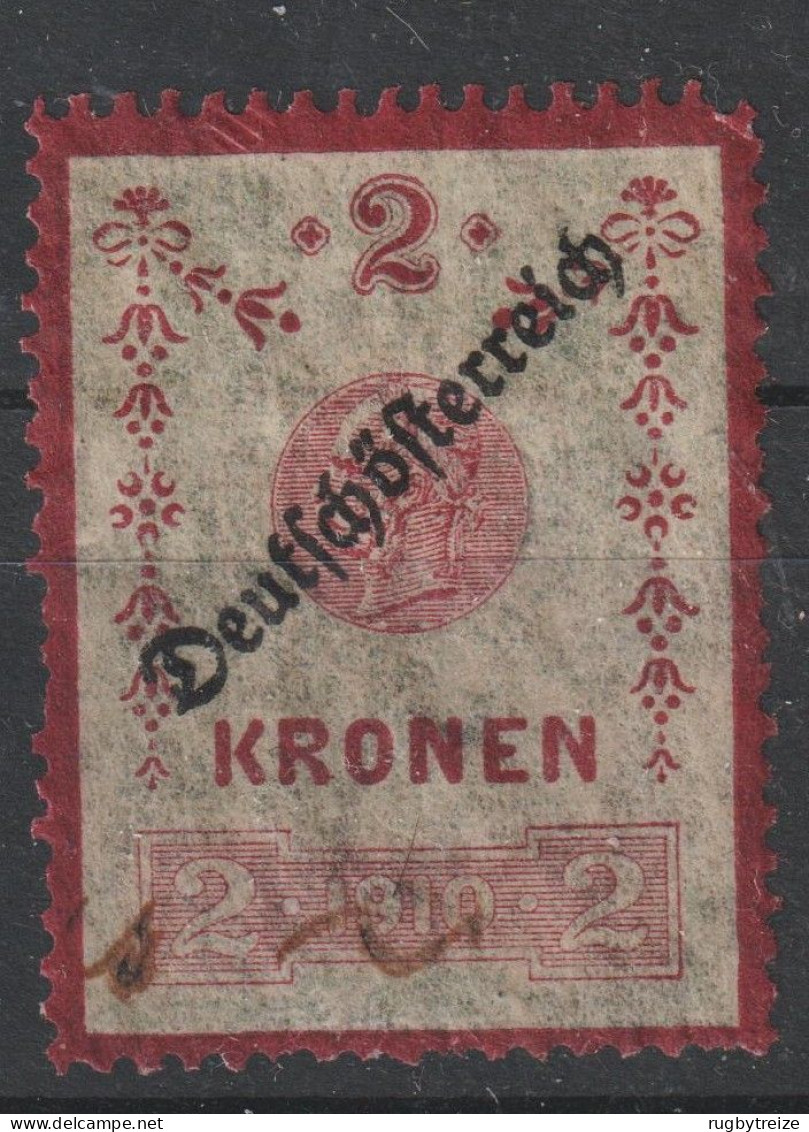 6264 AUTRICHE Timbre Fiscal AUSTRIA -REVENUE - FISCAL STAMP, 2 Kronen - OVERPRINT - 1910. - Fiscali
