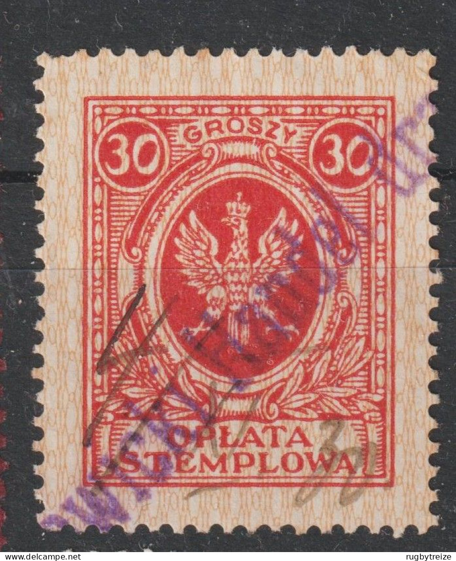 6265 POLONIA POLAND POLOGNE POLSKA ,Revenue Stamps Fiscal Tax (OPLATA STEMPLOWA)Used - Fiscales