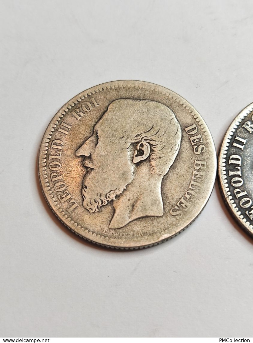 2 FRANCS 1866 ET 1867 LEOPOLD II LEGENDE FRANCAISE BELGIQUE - 2 Francs